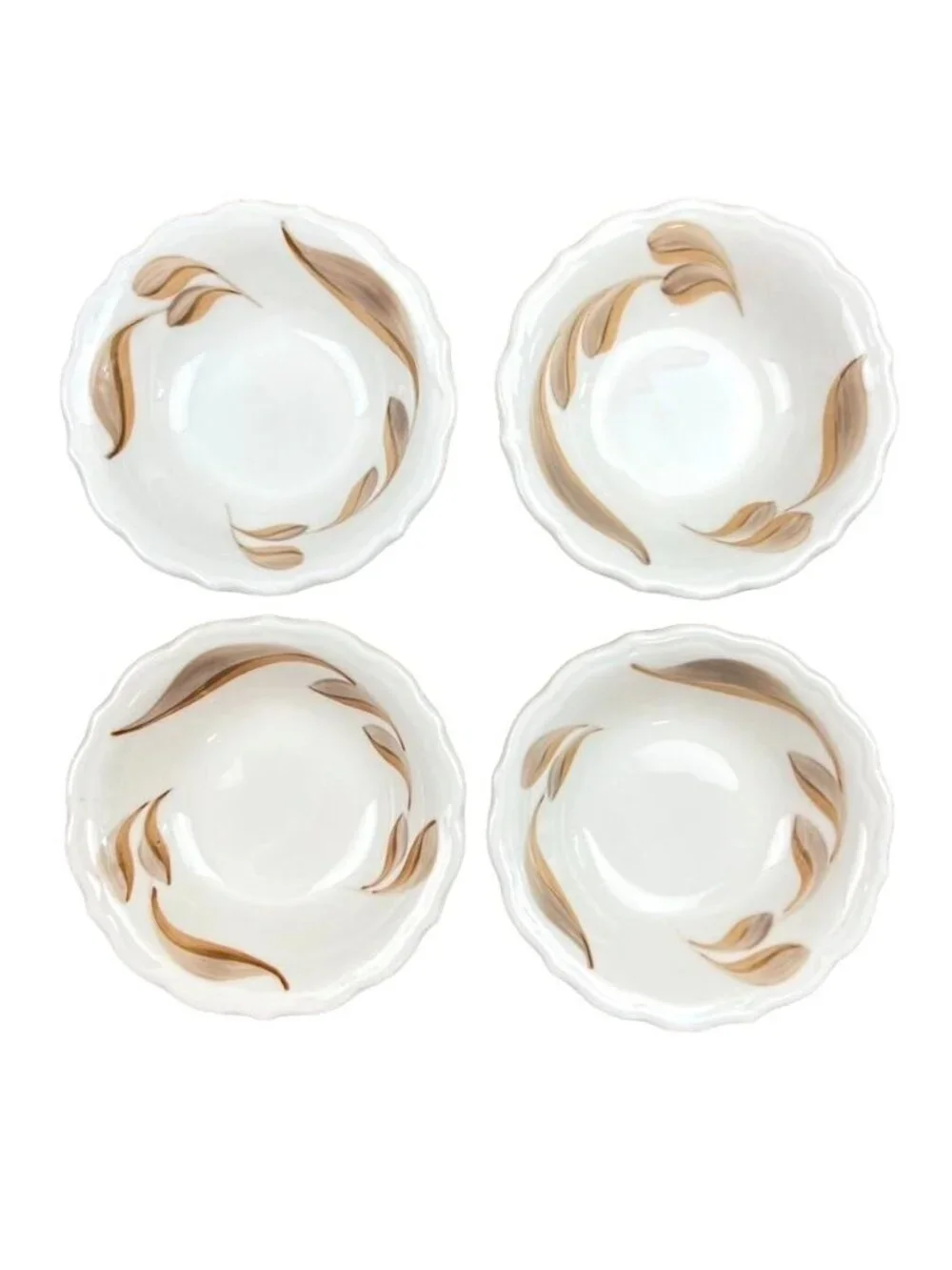 VTG Syracuse China 4 Berry Sauce Bowls Dish Restaurant Ware Autumn Leaves USA